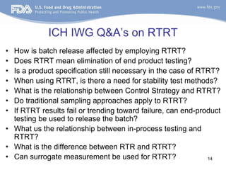 Rtrt regulatory perspectiv on real time release testing 27-oct_2011 | PDF