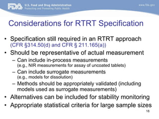 Rtrt regulatory perspectiv on real time release testing 27-oct_2011 | PDF