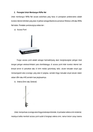 Makalah Tentang Jaringan RT/RW-Net | DOCX