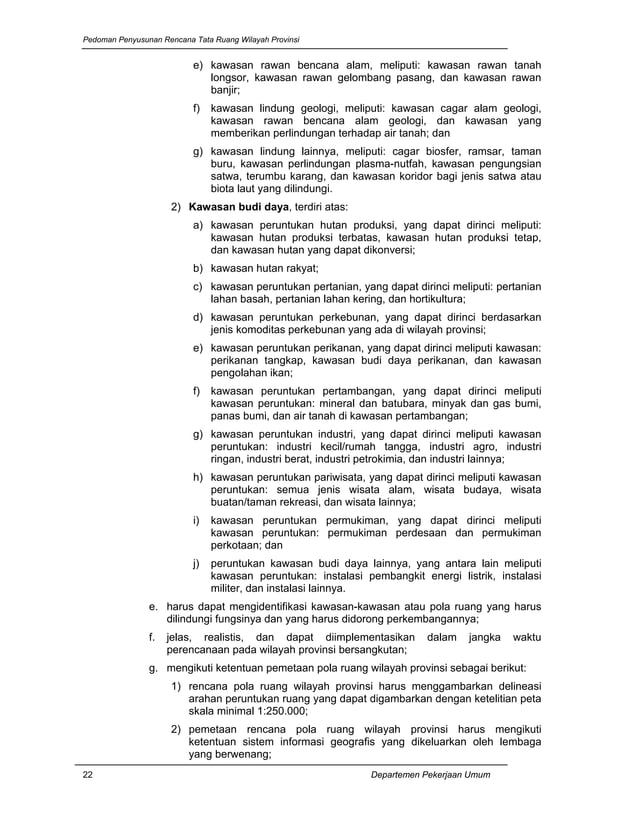 Pedoman Penyusunan Rencana Tata Ruang Wilayah Rtrw Provinsi Pdf