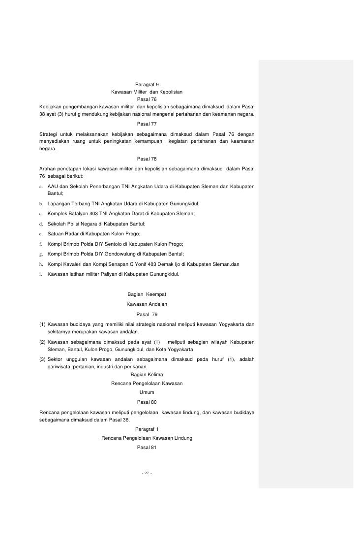 Rencana Tata Ruang Wilayah Provinsi Daerah Istimewa 