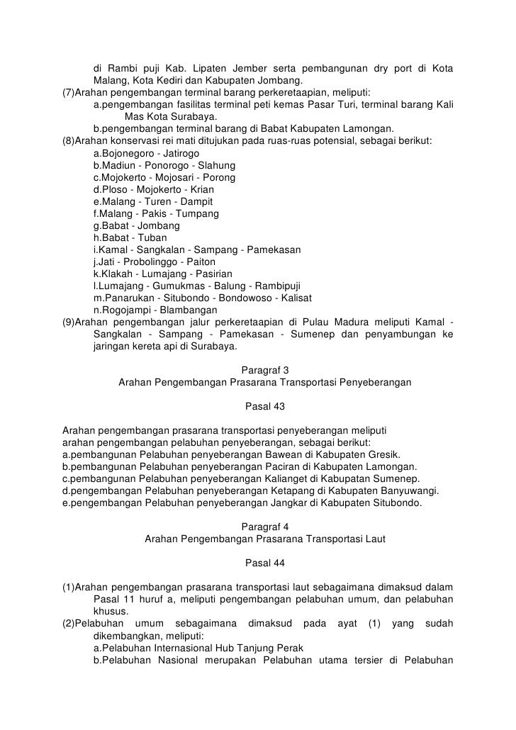 Rencana Tata Ruang Wilayah Provinsi Jawa Timur