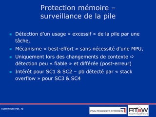 Mécanismes de protection AUTOSAR OS