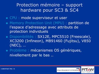 Mécanismes de protection AUTOSAR OS