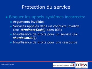 Mécanismes de protection AUTOSAR OS