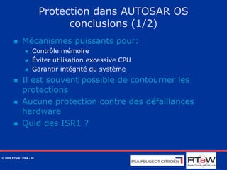 Mécanismes de protection AUTOSAR OS