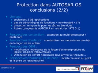Mécanismes de protection AUTOSAR OS