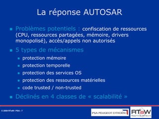 Mécanismes de protection AUTOSAR OS