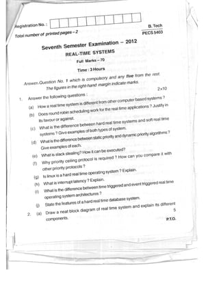 RTS Question Paper 2012