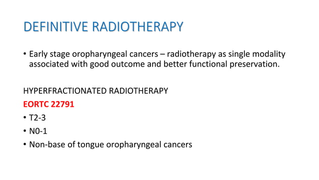 Cd R Radiotherapy Radiotherapy techniques, indications and evidences in oral cavity and ...