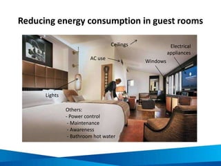 Key steps in reducing consumption of energy
and water & production of waste
IDENTIFY BASELINE
• Understand existing levels and forms of energy,
water and waste
SET BENCHMARKS
• Set performance benchmarks and targets
AUDIT PERFORMANCE
• Identify inefficiencies and wastage and options for
improvement
TAKE ACTION
• Plan and implement actions to improve sustainability
MONITOR & EVALUATE
• Monitor and evaluate performance
Picture sources:
http://www.actewagl.com.au/Help-and-advice/How-to-read-your-meters.aspx
http://www.ourenergypolicy.org/debate-continues-over-energy-efficient-bulbs/
http://playingwithsid.blogspot.com/2013/11/vietnamese-language-tools-developing.html
 