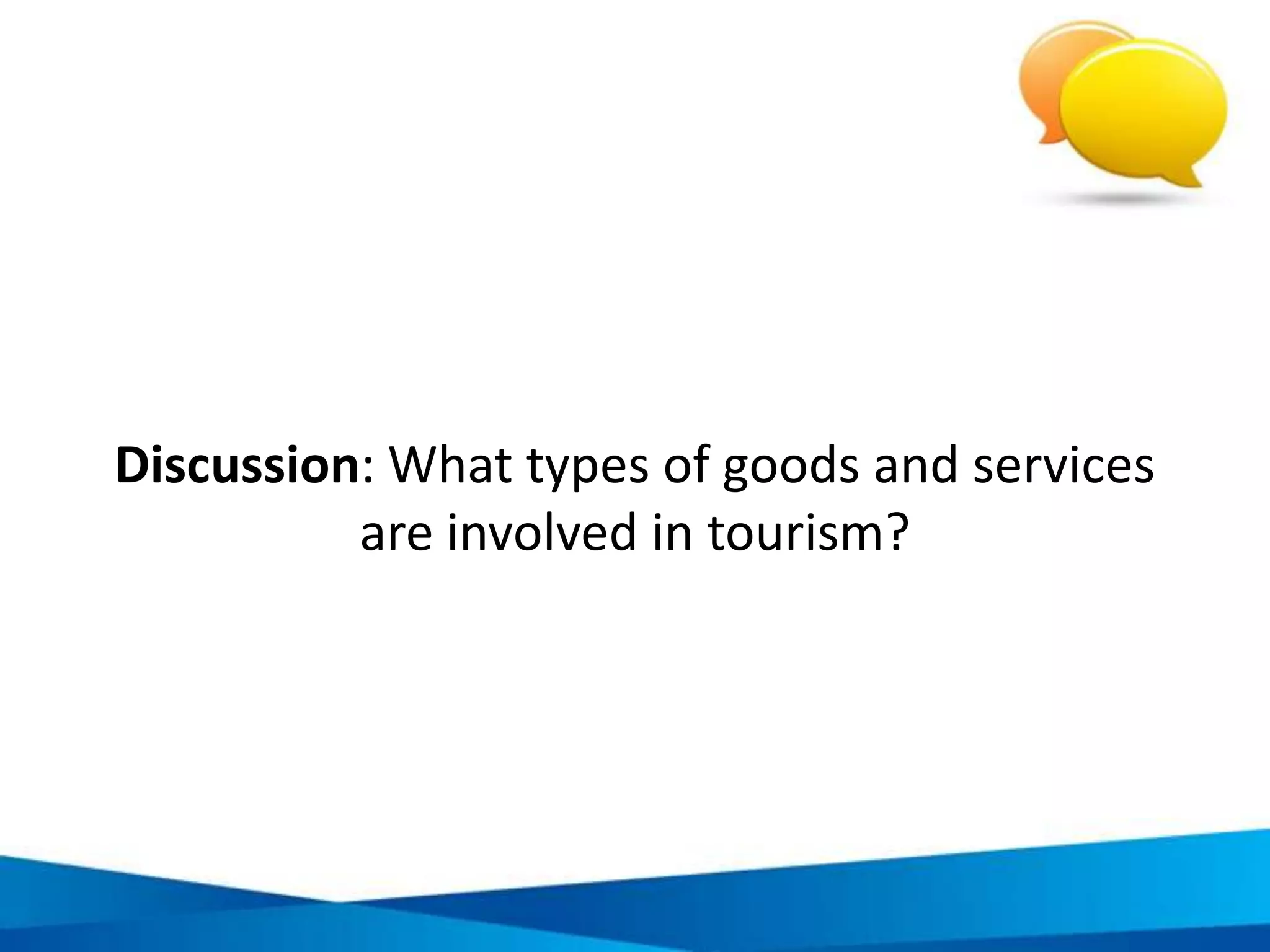 Types of tourists
Leisure
Visiting friends and relatives
Holiday
Business
Meetings, Incentives, Conventi
ons & Events
General
 