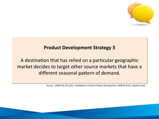 Product Development Strategy 3
A destination that has relied on a particular geographic
market decides to target other sou...