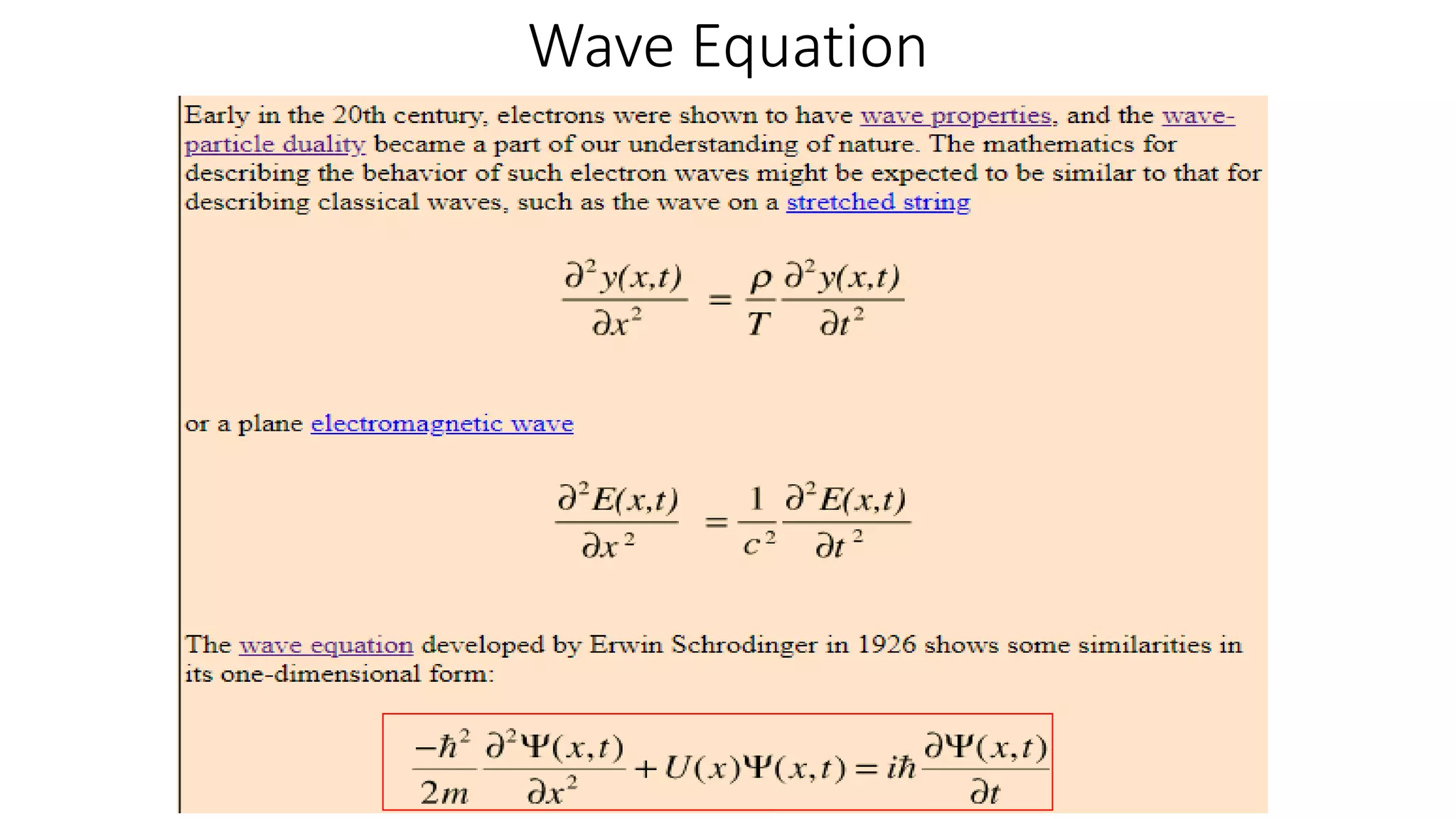 Wave Equation
 