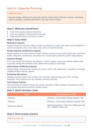 Comprehensive RTU MBA Operations Management Guide for Exam Success | PDF