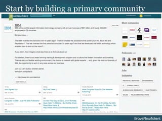 Start by building a primary community
 