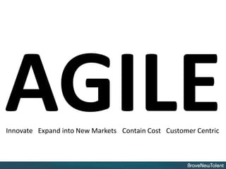 Innovate Expand into New Markets Contain Cost Customer Centric
 