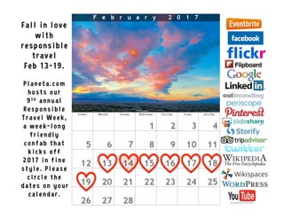 What's the smallest thing you could do
for Responsible Travel Week?
¿Qué es lo más pequeño que puedes hacer por la Semana del Viajero Responsable? @ r o n m a d e r
 