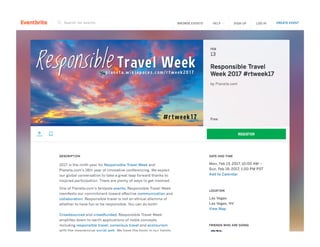 17
13 14
18
15 16
19
Save the Dates
Responsible Travel Week, February 13-19
p l a n e t a . c o m
 