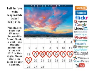 Responsible Travel Week, February 13-19 #rtweek17