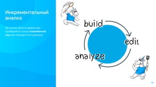 Инкрементальный
анализ
Не нужно тратить время зря -
проверяйте только изменённый
код при помощи этого режима
15
 
