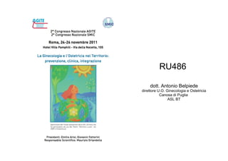 RU486
dott. Antonio Belpiede
direttore U.O. Ginecologia e Ostetricia
Canosa di Puglia
ASL BT
 