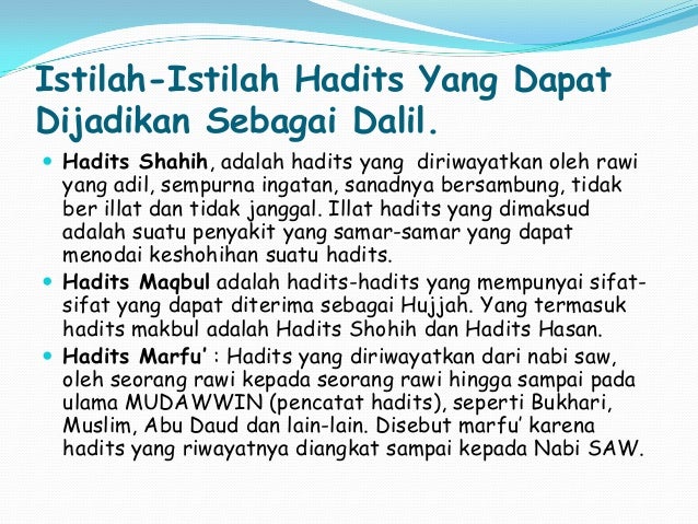 Ruang lingkup pembahasan ilmu hadist dan dancabang cabangnya