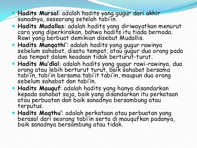Ruang lingkup pembahasan ilmu hadist dan dancabang cabangnya