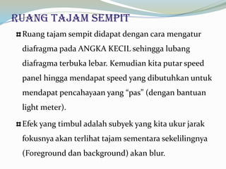 Ruang tajam dan speed | PPTX