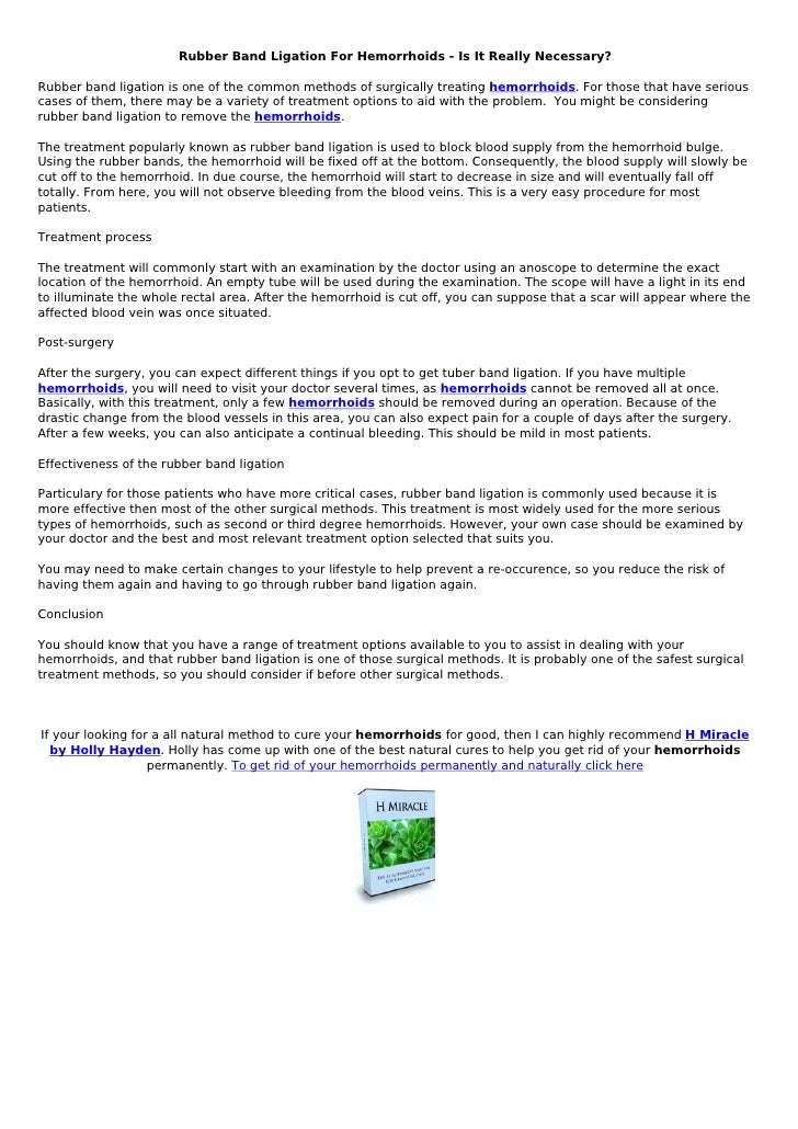 Rubber Band Ligation For Hemorrhoids Is It Really Necessary