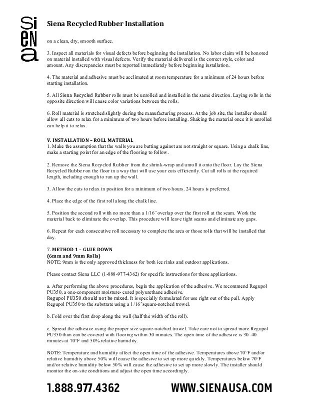 Rubber Flooring Installation