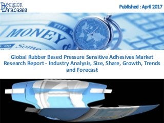 Published : April 2017
Global Rubber Based Pressure Sensitive Adhesives Market
Research Report - Industry Analysis, Size, Share, Growth, Trends
and Forecast
 