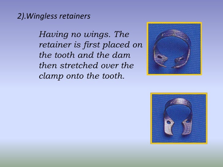 Rubber dam isolation tooth type diagram 