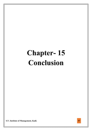 S.V. Institute of Management, Kadi. 57
Chapter- 15
Conclusion
 