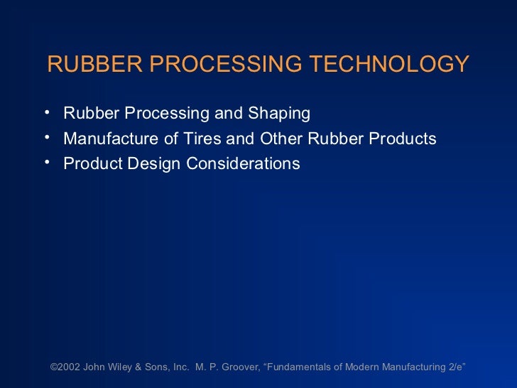 Rubber processing technology