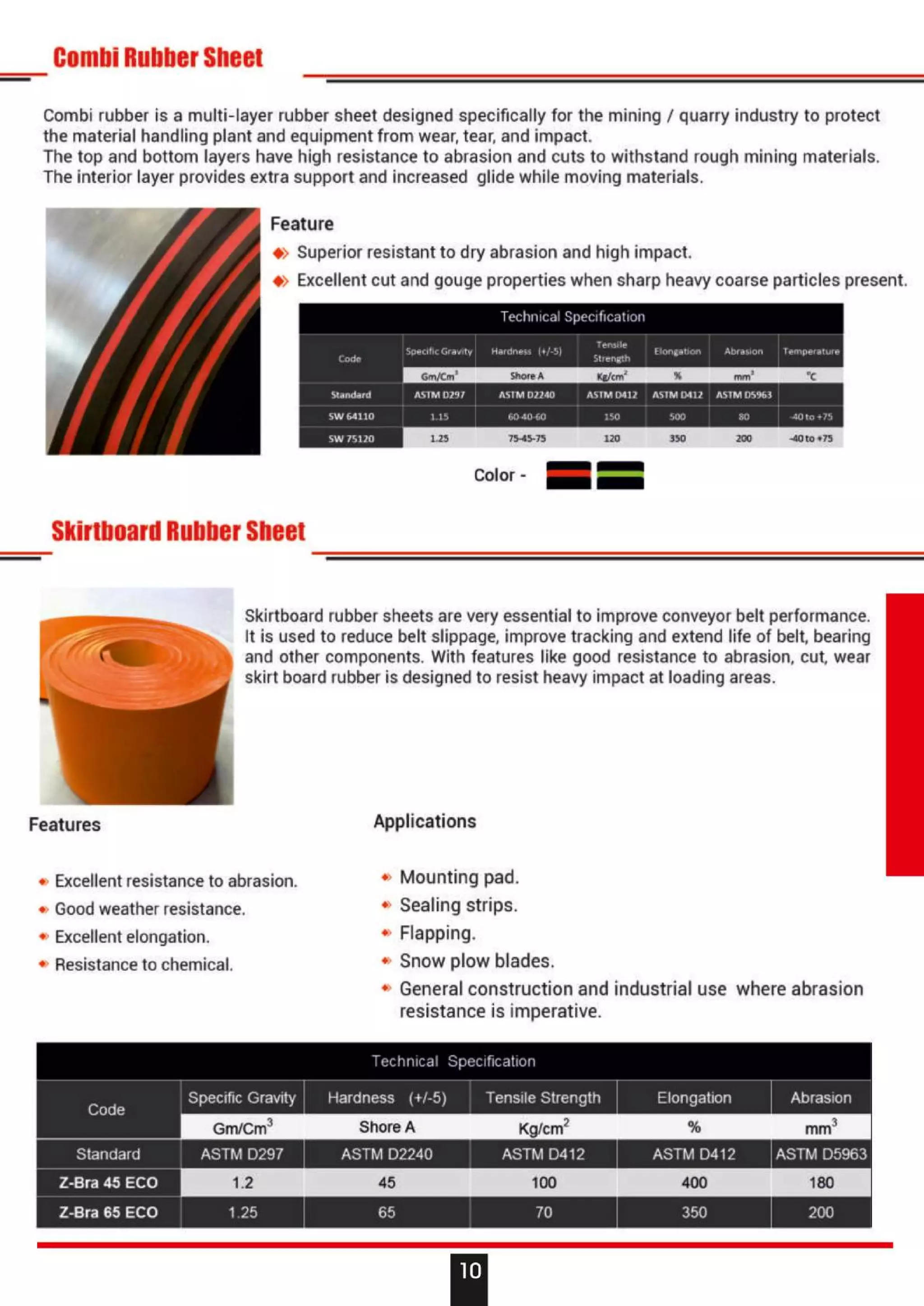 Combi Rubberizing Top Quality Combi & Skirt Board Rubber Sheets - Zenith Rubber | PDF