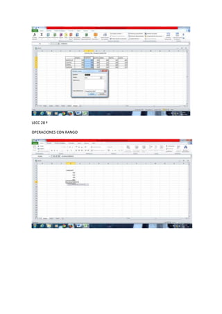 LECC 28 ª
OPERACIONES CON RANGO

 