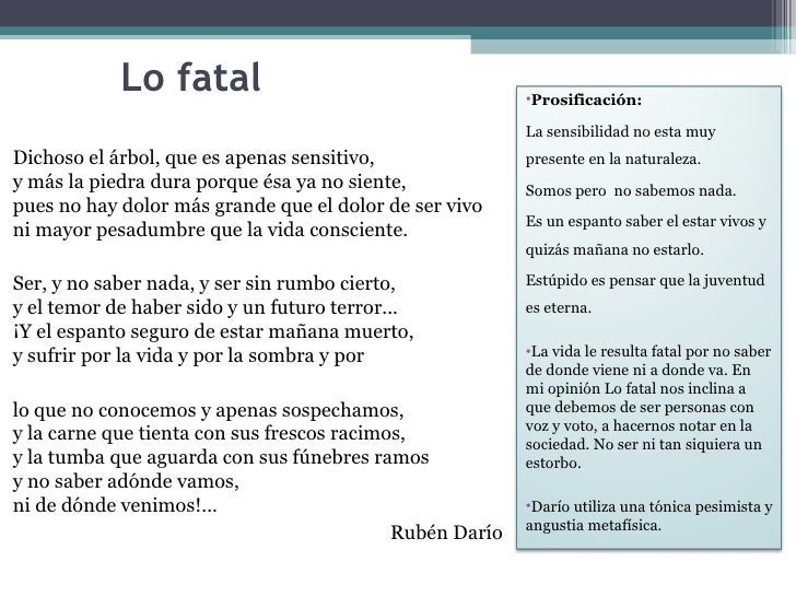 Analisis Del Poema Lo Fatal