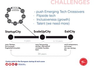 - push Emerging Tech Crossovers
- Flipside tech
- Inclusiveness (growth)
- Talent (we need more)
CHALLENGES
 
