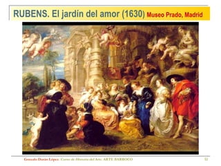 RUBENS. El jardín del amor (1630 )  Museo Prado, Madrid Gonzalo Durán López .  Curso de Historia del Arte.  ARTE BARROCO 