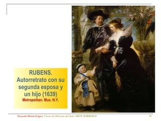 RUBENS. Autorretrato con su segunda esposa y un hijo (1639)  Metropolitan. Mus. N.Y. Gonzalo Durán López .  Curso de Historia del Arte.  ARTE BARROCO 