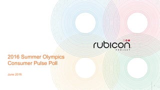 1
2016 Summer Olympics
Consumer Pulse Poll
June 2016
 
