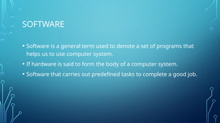 Software and types of software; terminologies | PPTX