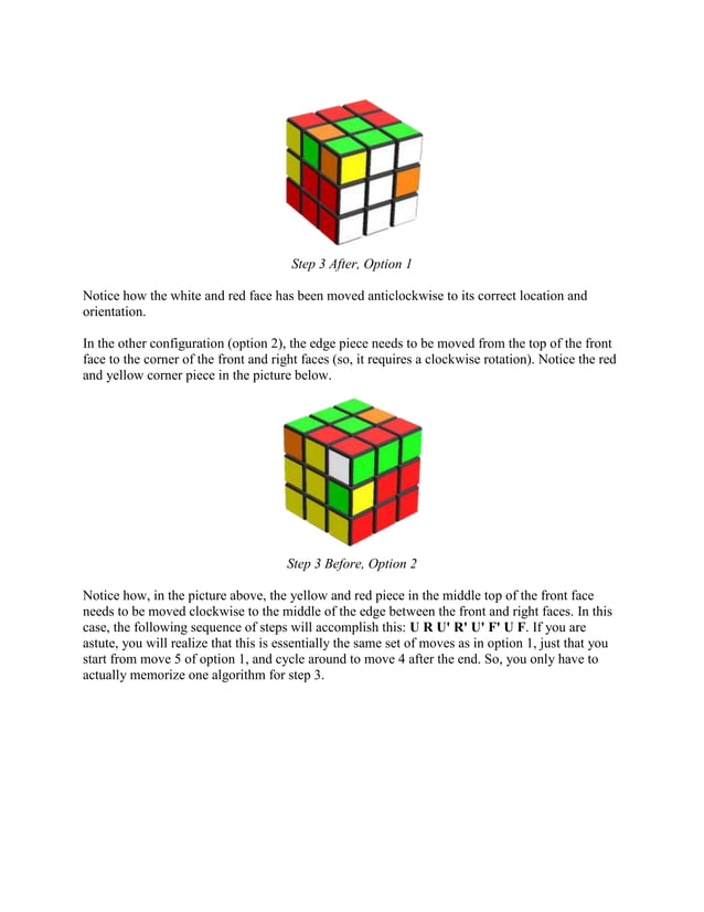 Rubik cube solution guide | DOCX