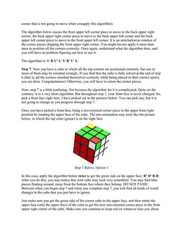 Rubik cube solution guide | DOCX