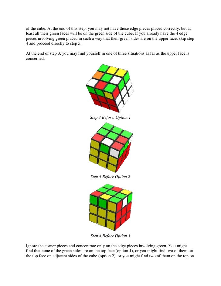 Rubik cube solution guide