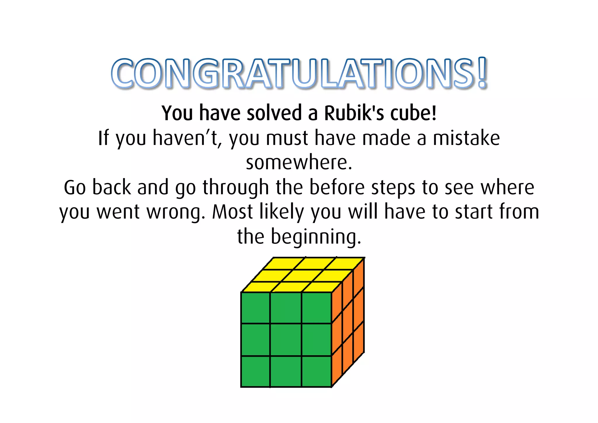 Step by Step guide for solving Rubik's Cube | PDF