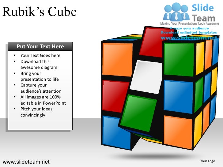 Rubiks cubes building blocks stacked powerpoint ppt slides.