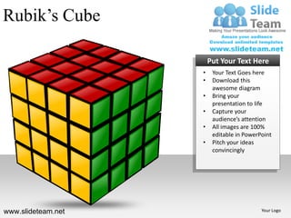 Rubiks cubes building blocks stacked powerpoint presentation slides. | PDF