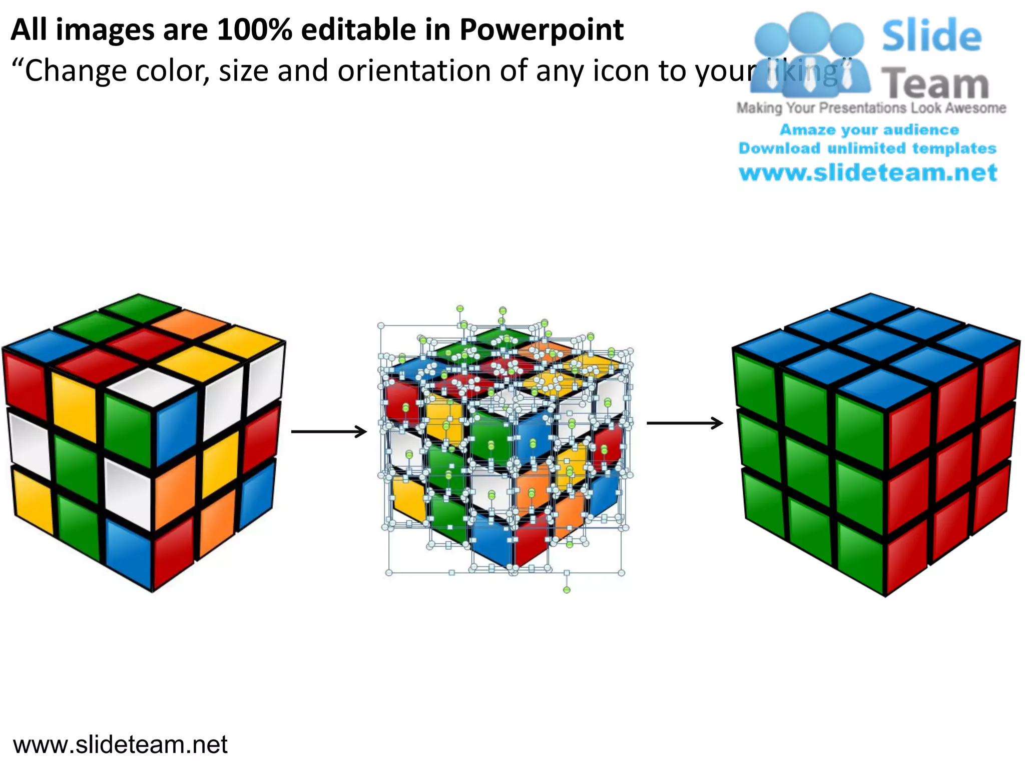 Rubiks cubes building blocks stacked powerpoint presentation templates ...
